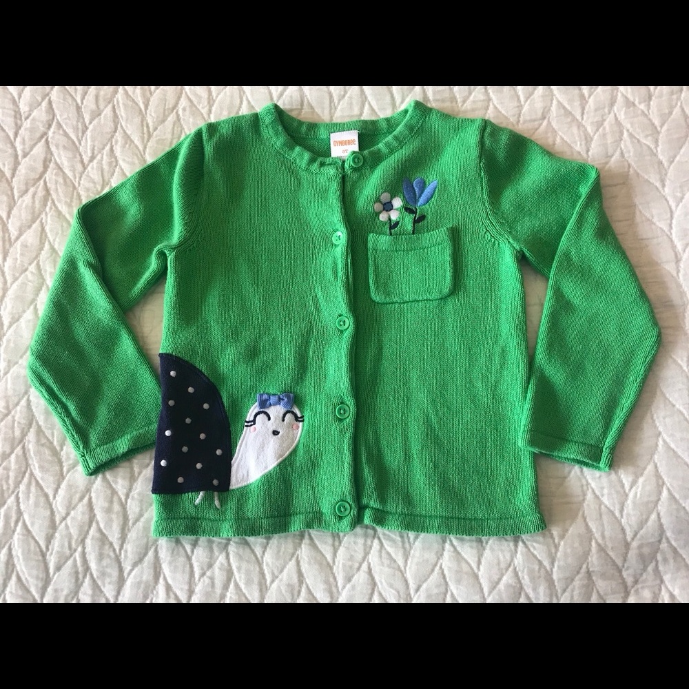 Gymboree green toddler girl’s cardigan 3tT
